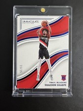 2022-23 Panini Immaculate Nba Shaedon Sharpe Rookie 25 72 Blazers