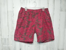EDDIE BAUER MENS RED FLORAL SWIM TRUNK SHORTS SIZe Large