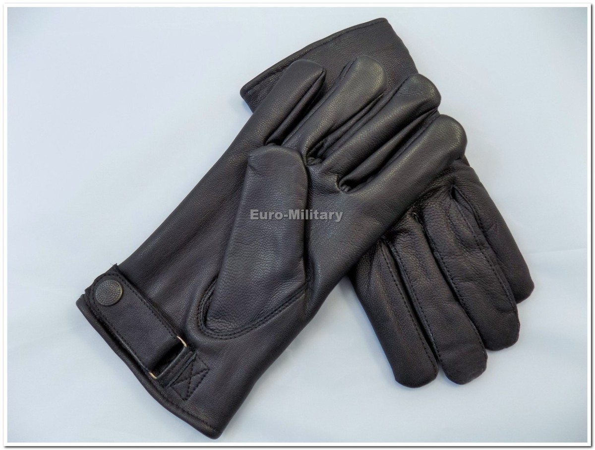 Military BW WW2 German Army Officer ELITE Leather Black Gloves