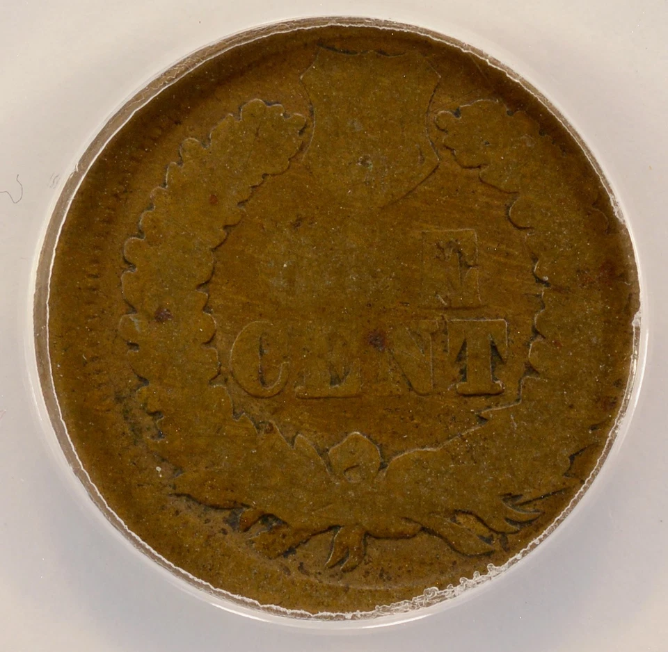 1865 1c Indian Cent Struck 15% Off-Center ANACS AG3 - Image 2 of 4