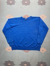 Vintage 80s crewneck sweatshirt blank faded blue raglan tultex USA boxy XL