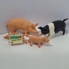 Safari Ltd Pig Figures 2 1998 Piglets Boar 2001 Black White 1991 Farm Lot