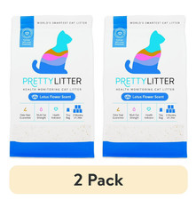 2 pack PrettyLitter Health Monitoring Cat Litter, Lotus Flower Scent, 8lb
