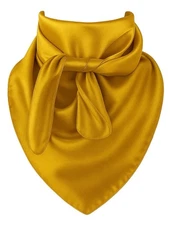 Gold Wild Rag Large Scarf 35x35" Satin Western Accessory Cowgirl or Cowboy