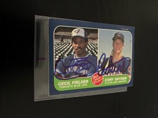 Blue Jays Cecil Fielder Indians Cory Snyder  signed 1986 Fleer Rookie Card