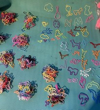 260 Huge Lot of Silly Bandz Silicone Bands Elastic Bracelets And Porcupine Balls
