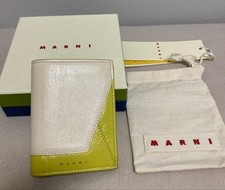 Marni Women Wallet Bifold White/Yellow Limited Edition VHTF Sophisticated Design
