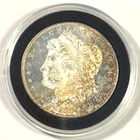 1880s Morgan Silver Dollar, BU with Obverse Toning & Proof Like, Free Shipping!