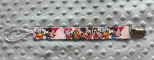 Handmade Baby Pacifier Holder Clip Ribbon - Mickey And Friends