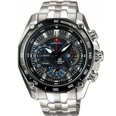 Casio Edifice Black Dial Silver Stainless Steel Men's Wrist Watch EF-550RBSP