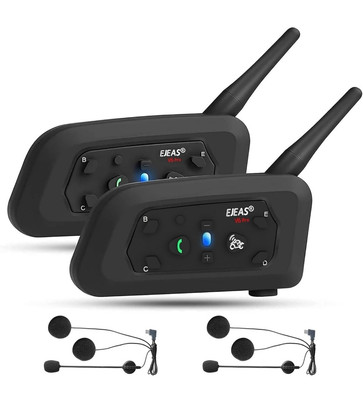 EJEAS V6 Pro Motorcycle Helmet Bluetooth 5.1 technology Headset Intercom 2 Pack