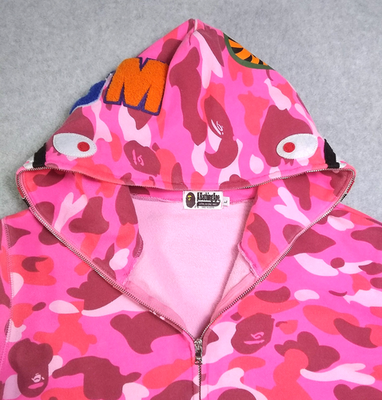 A Bathing Ape BAPE WGM Hoodie Jacket Sz L Pink Camo Shark Full Zip A Bathing Ape BAPE WGM Hoodie Jacket Sz L Pink Camo Shark Full Zip