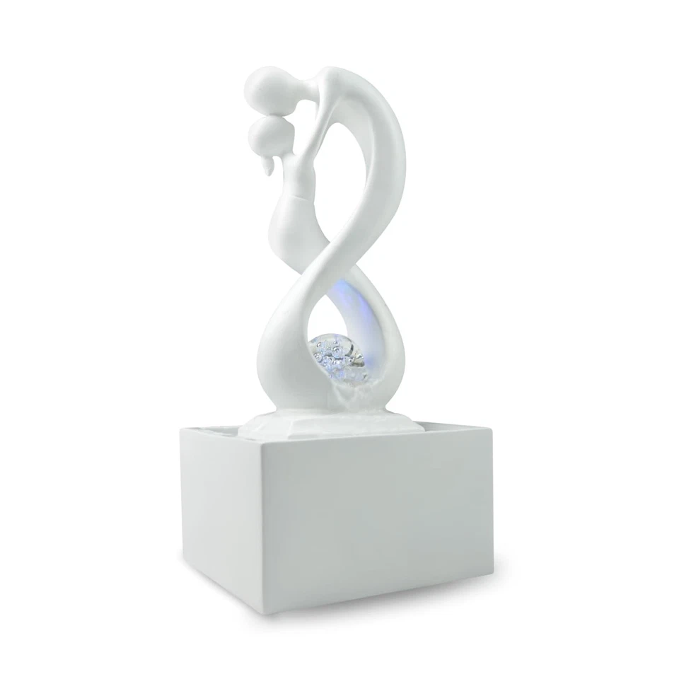 Zen'Light  Moderner Zimmerbrunnen Amor Weiß mit Farbigem LEDLicht  Zeitgenöss... - Bild 1 von 4
