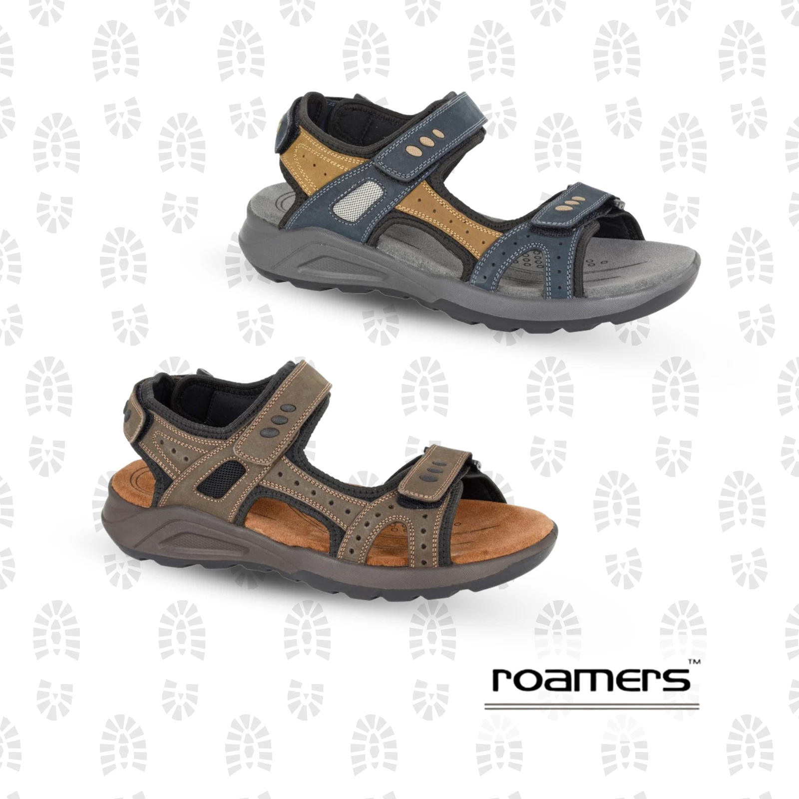 Mens Leather Walking Sandals Trail Roamers Sports Triple Strap Lightweight Boys