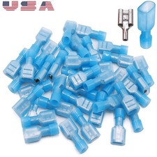 500Pcs Fully Insulated Nylon Female Spade Crimp Terminals Connectors 16-14 AWG