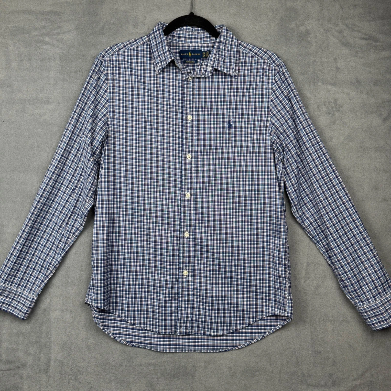 Ralph Lauren Kids Plaid Performance Button Down Shirt XL TG 18-20 Blue Green Red