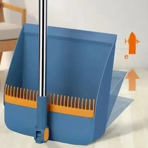Long Handled Dustpan and Brush Set Strong Metal Handle Dust Pan & Broom Sweeper