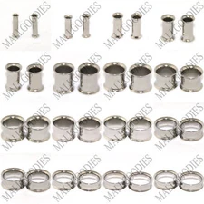 V002 Steel Double Flare Saddle Flesh Tunnels Earlets Plugs Gauges 10G to 2" PAIR