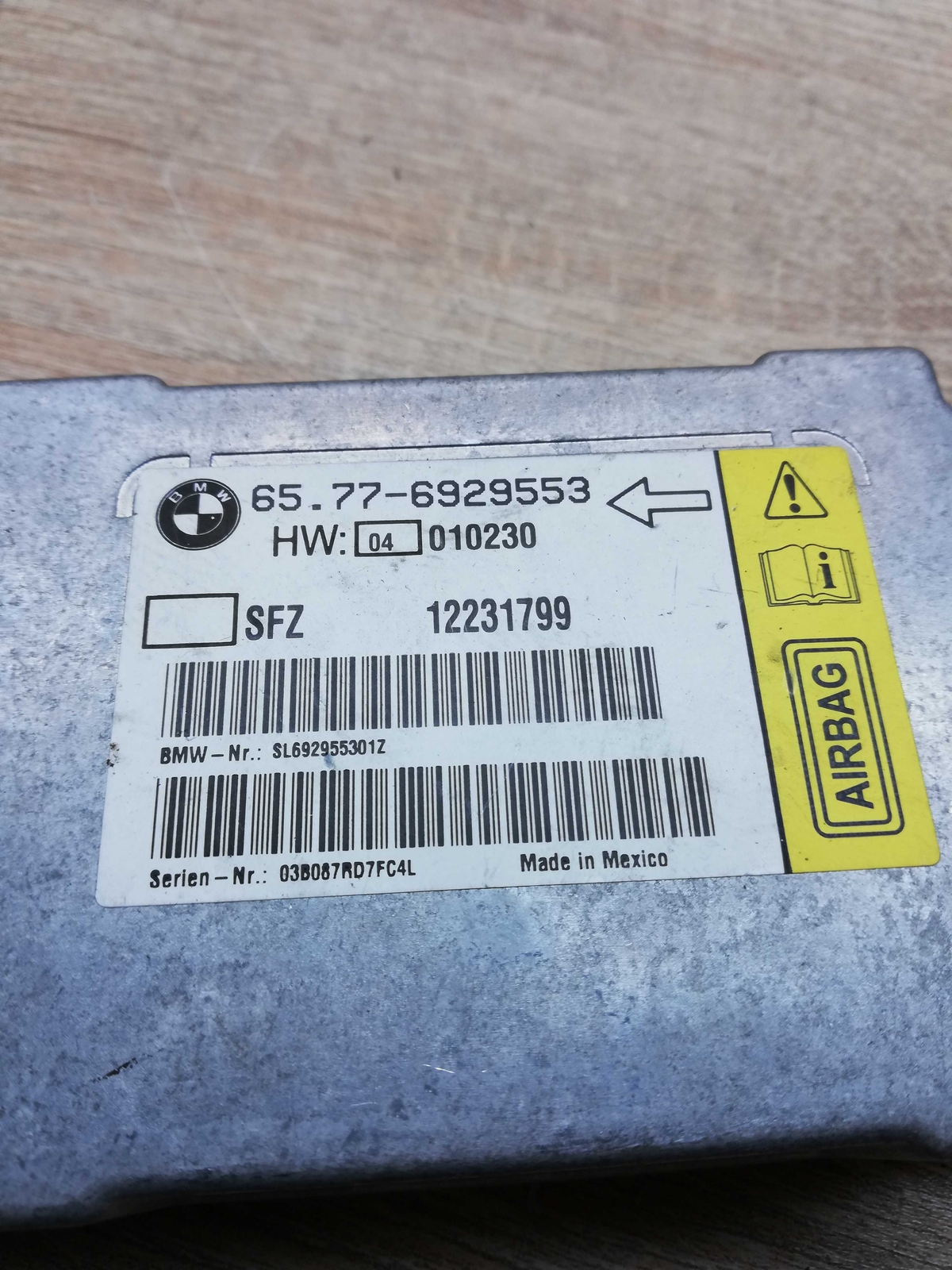 BMW e65 6929553 12231799 SRS Airbag Crash Sensor BMW | eBay 