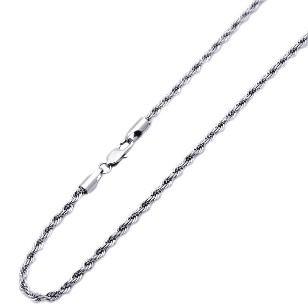 Men 3.7mm Stainless Steel Chain Necklaces Rope Chain / Gift box / Ship from USA eBay