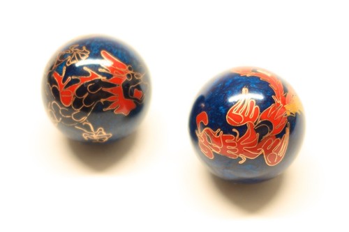 Bolas de campana china vintage en caja original dragón yin yyang ejercicio meditación - Imagen 5 de 12