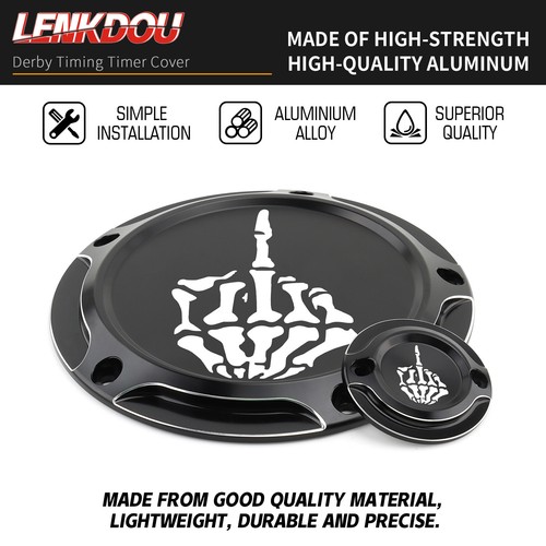 CNC Derby & Timing Timer Cover For Harley M8 Touring Street Glide Road King FLHR - Foto 2 di 9