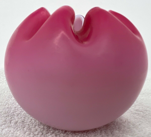 Antique Webb or Mt Washington Peachblow Satin Glass Rose Bowl 3" - Picture 6 of 8