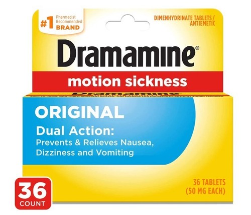 Dramamine Original, Motion Sickness Relief, Sensitive Stomach, 36Count, Tablets - Picture 3 of 9
