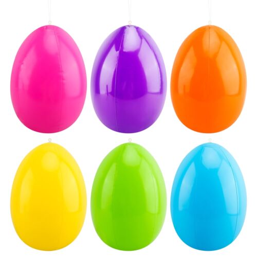 6 Pcs 16 Inch Inflatable Easter Egg Decorations Blow Up Easter Eggs Hanging D...