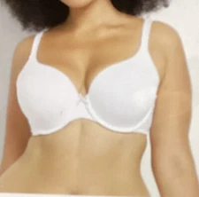 Lane Bryant Cacique Bra Full Coverage Cotton Lightly Lined Underwire White 42G