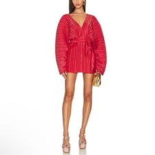 L’idee Dress Galerie Pleated Faux Wrap Belted Mini Sz M US 6 AU 10