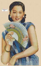 Oriental Lady with Fan Counted Cross Stitch CHART No.3-273