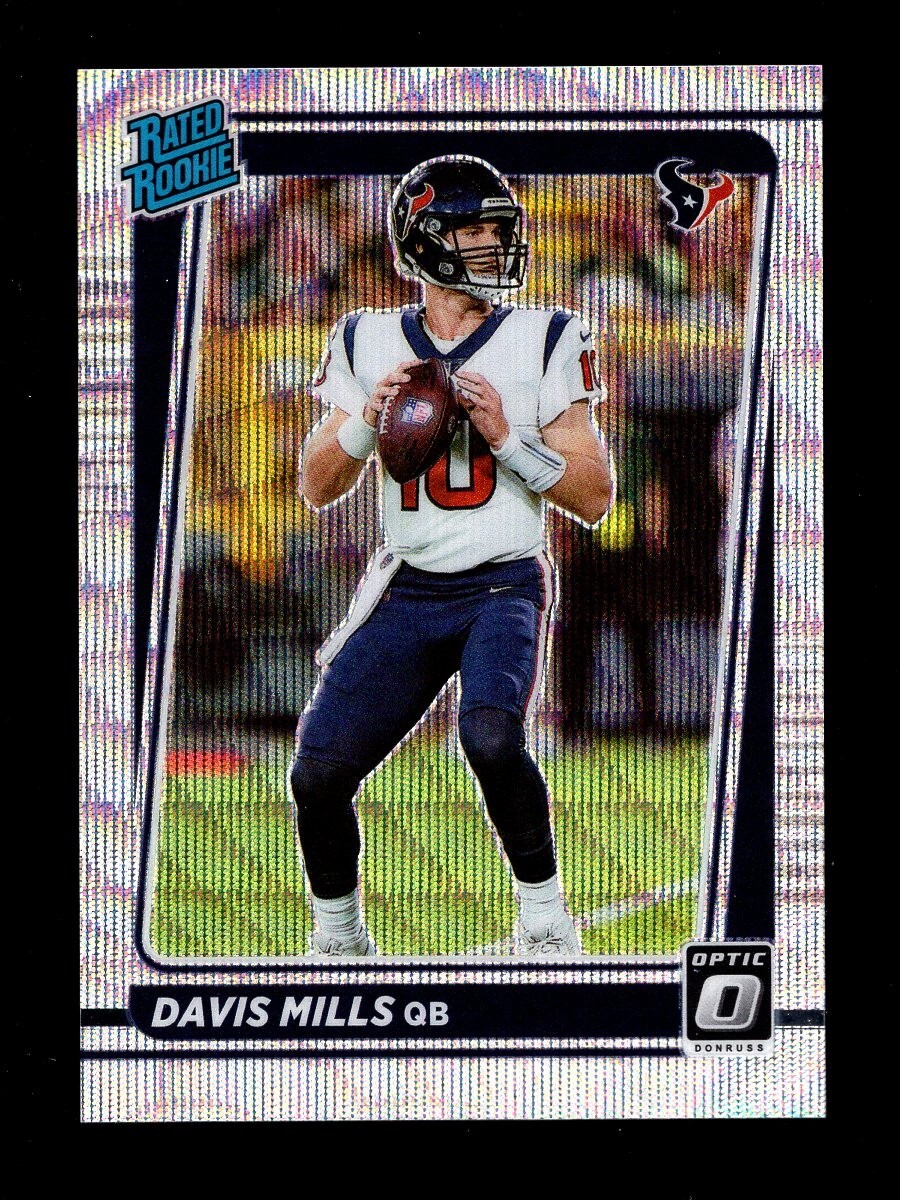 2021 OPTIC PREMIUM BOX SET WAVE PRIZM #222 DAVIS MILLS RC 243/299 TEXANS