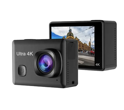 Action Sport Camera 4K 10x Zoom Waterproof MiniDV 2 Touch LCD Wi-Fi Remote Black