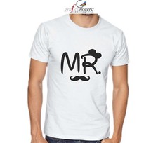 T-shirt MR Mister topolino bianca nera idea regalo ragazzo