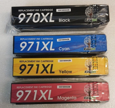KINGJET  Ink Cartridges HP 970XL HP 971XL / HP Officejet Pro X551dw X451dw more