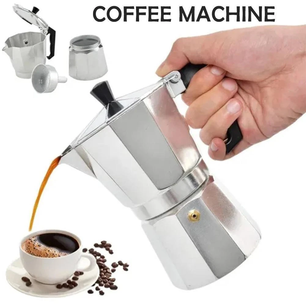 Moka Pot Italian Coffee Machine Espresso Aluminum Geyser Coffee Maker A7K0