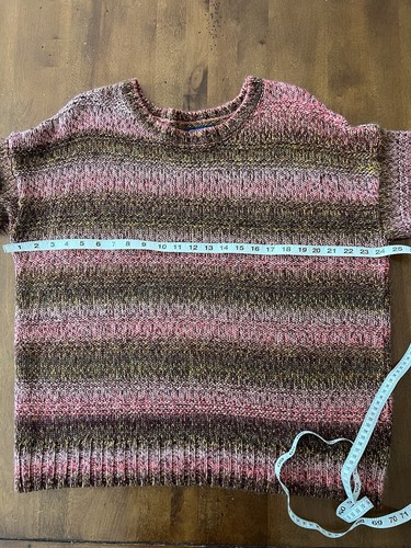 American Eagle Outfitters Pink Brown Stripe Crew Neck Sweater - Women's XL - Picture 13 of 15
