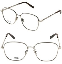 CHRISTIAN DIOR CD DIAMONDO S7U Silver Metal Eyeglasses 53mm DM50086U DIAMOND