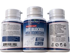NATURAL DHT BLOCKER PREVENT HAIR LOSS HERBAL VITAMINS GROWTH 60 PILLS NEW