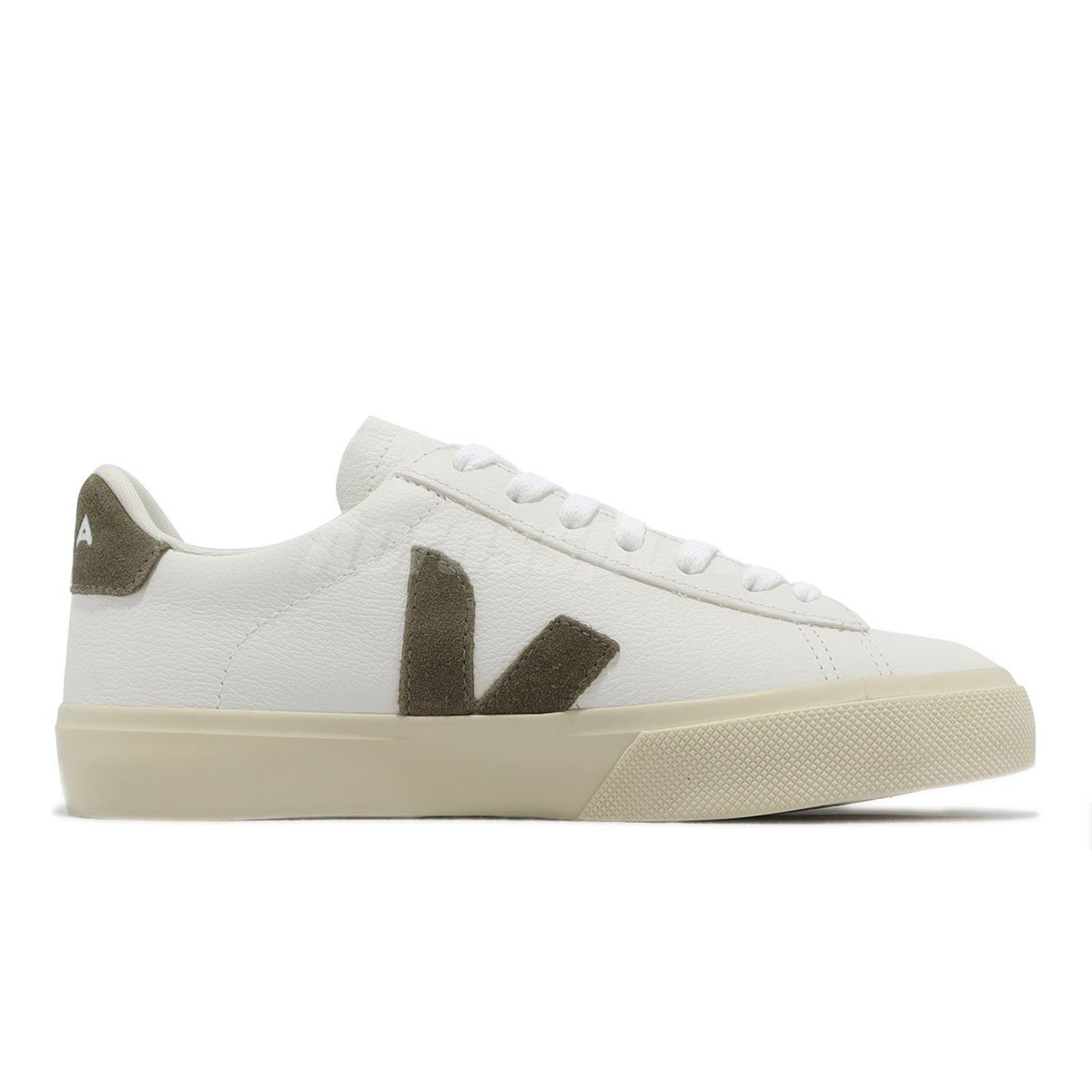 Veja Campo Chromefree Leather Extra White Khaki Olive Women Veja Campo Chromefree Leather Extra White Khaki Olive Women