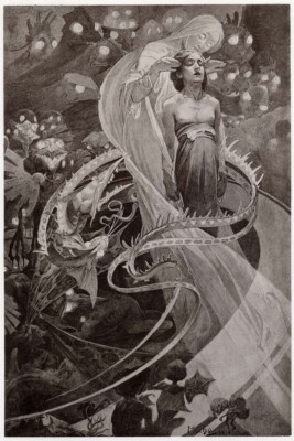 Alphonse Mucha Le Pater And Lead Us Not Into Temptation Allegory Art Print 1899
