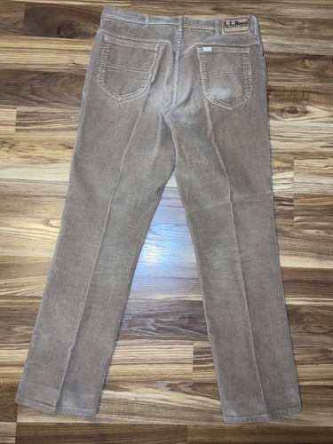 Vintage LL Bean Corduroy Pants 33x32 Tan Freeport Maine Natural Fit Mens Pants