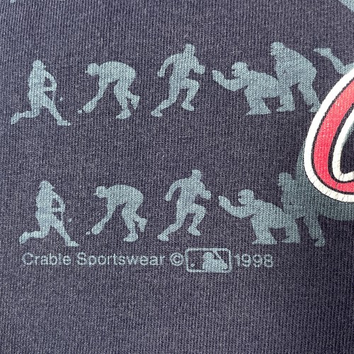 Vintage 90er MLB Baseballshirt Herren groß blau Cleveland Indianer Wahoo 1998 USA - Bild 3 von 12