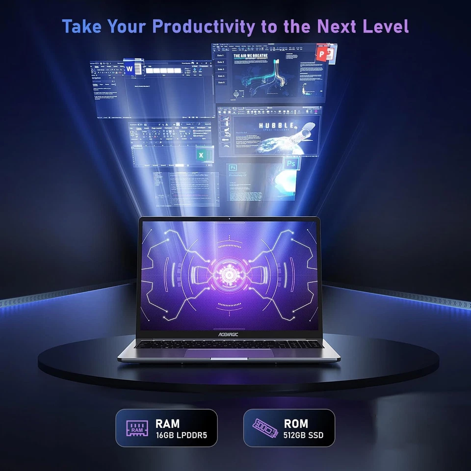 ACEMAGIC AX16 16 Zoll Laptop Intel N97 16GB DDR4 RAM 512GB SSD Notebook BT5 WiFi - Bild 4 von 4