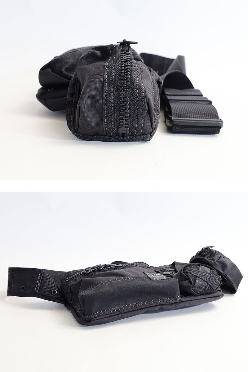 PORTER ALL WAIST BAG with POUCHES 502-05961 Black Beige 2 PORTER ALL WAIST BAG with POUCHES 502-05961 Black Beige 2