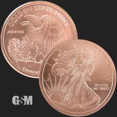 トランプ銅貨　ver GOLDEN STATE MINT 5オンス　1枚 Walking Liberty .999 Fine Copper Golden State Mint 5 oz Round - IN