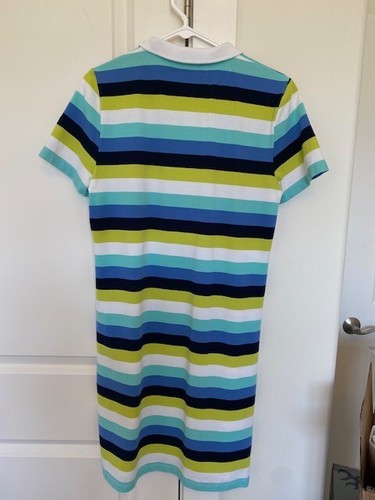 Tommy Hilfiger Stripe Dress L Large Blue Green White - Picture 3 of 3