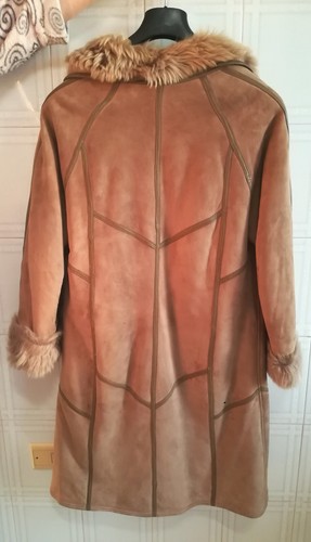 VALORE 413 EURO Cappotto Vintage Pelliccia Montone Shearling Originale Tg 44 - Foto 2 di 8