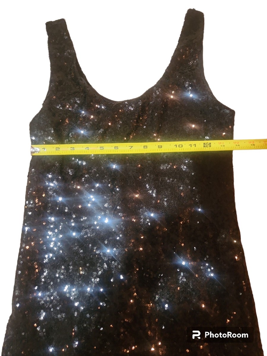 rue 21 sequin dress Rue 21 Black Sequin Dress Mini Size M